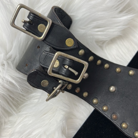 Vintage Ralph Lauren Kidney Leather Studded Corset Belt Women’s Small Black - Picture 13 of 15